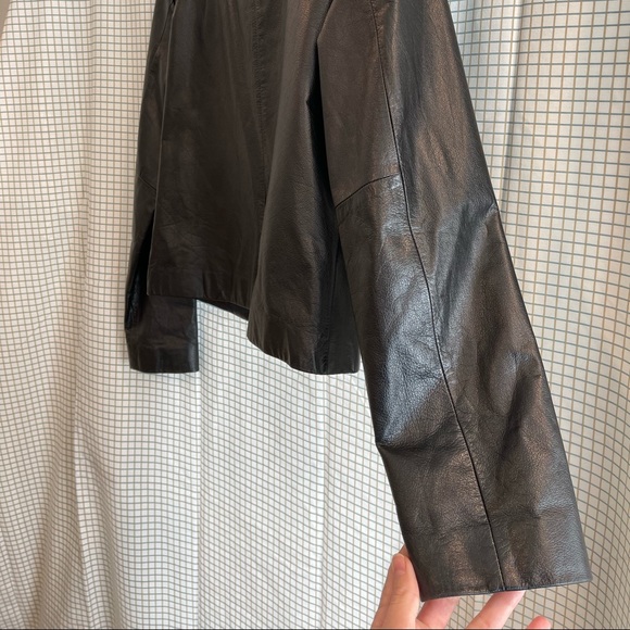 PRESTON & YORK Black Leather Button Up Jacket 🥀 Medium - Picture 5 of 10